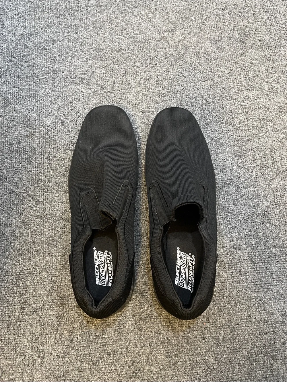 Skechers Men's Black Slip-On Knit Loafers